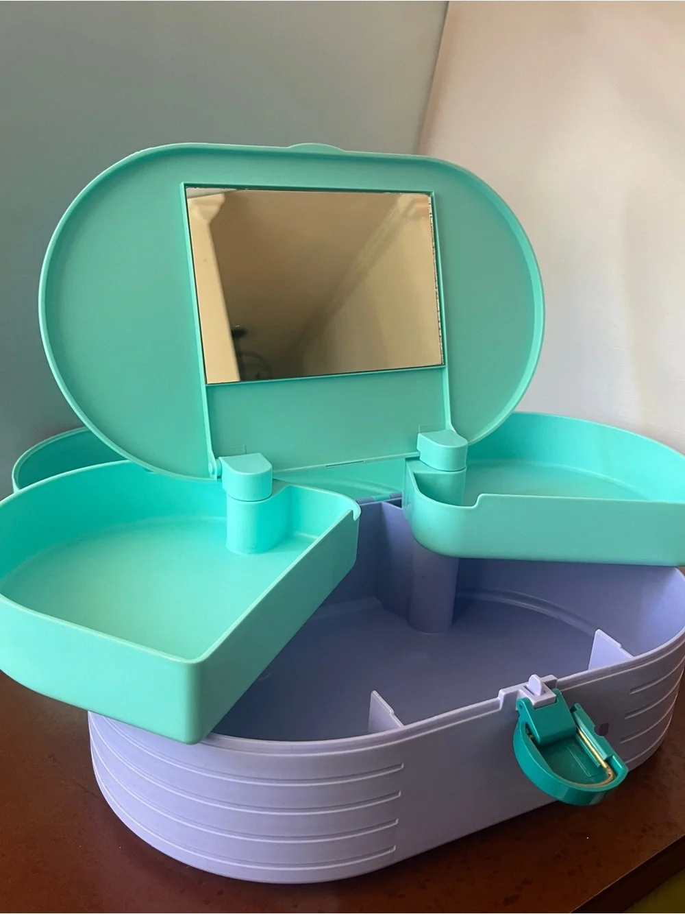 Caboodles Cosmetic Organizer in Mint and Lavender with Teal Accents